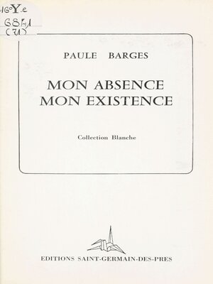 cover image of Mon absence, mon existence